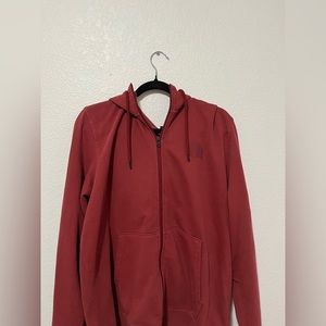 North face Zip Up Hoodie, Worn Once, Red